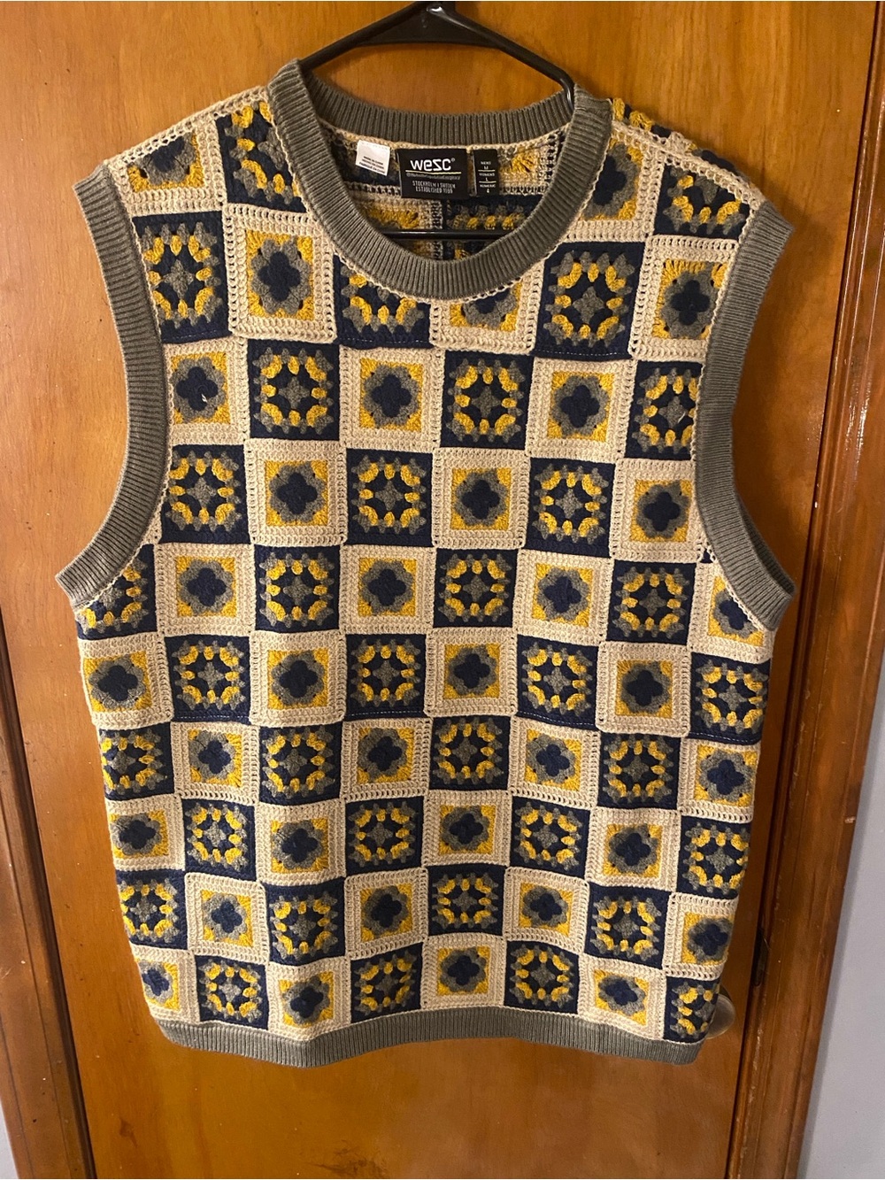 WESC Unisex Granny Square Crochet Vest